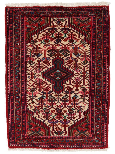 Tappeto Orientale Hamadan 78X105 Nero/Rosso Scuro (Lana, Persia/Iran)