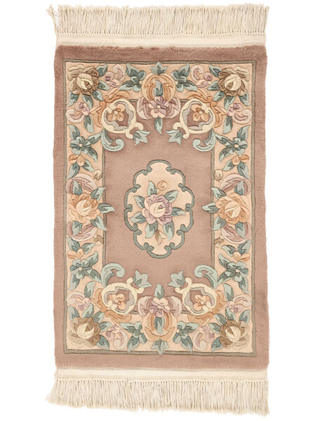 Kina 90 Line Matta 60X90 Brun/Beige Ull, Kina Carpetvista