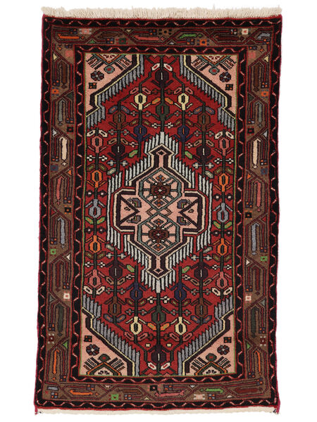  Asadabad Covor 75X125 Persan Lână Negru/Dark Red Mic Carpetvista