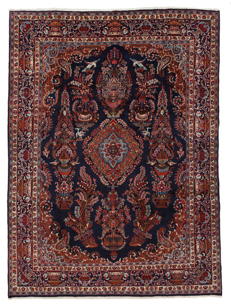 Kashmar Vloerkleed 287X385 Zwart/Donkerrood Groot Wol, Perzië/Iran Carpetvista