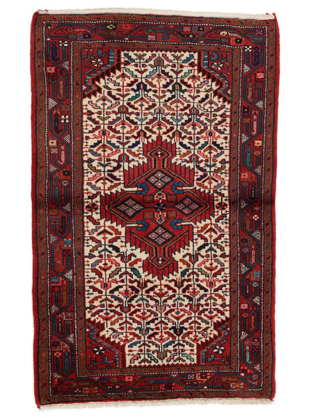  82X126 Hamadan Covor Negru/Dark Red Persia/Iran
 Carpetvista