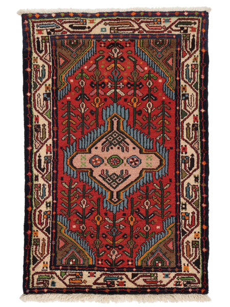  Asadabad Rug 78X118 Persian Wool Black/Dark Red Small Carpetvista