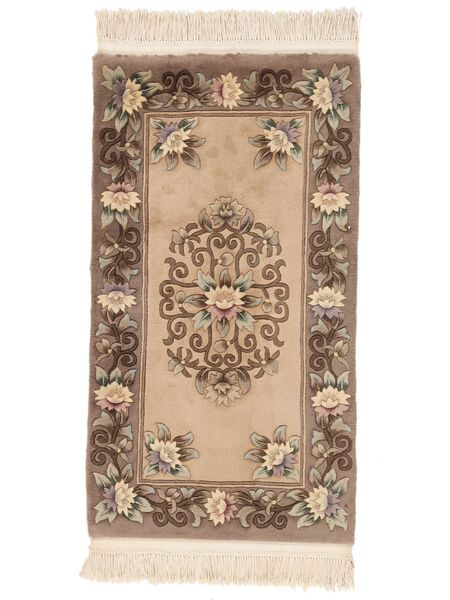  China 90 Line Covor 69X122 Lână Maro/Bej Mic Carpetvista