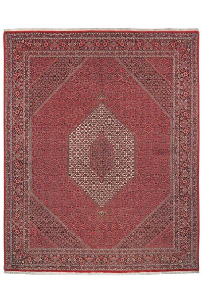  255X314 Bidjar Met Zijde Vloerkleed Donkerrood/Zwart Perzië/Iran