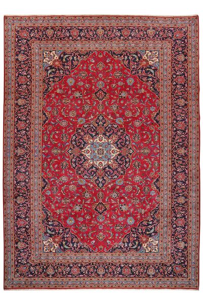 Tapete Oriental Kashan 250X350 Vermelho Escuro/Preto Grande (Lã, Pérsia/Irão)