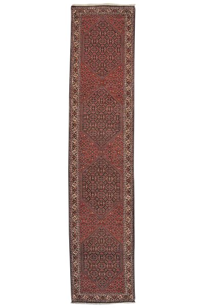  84X386 Bidjar With Silk Rug Runner
 Dark Red/Black Persia/Iran