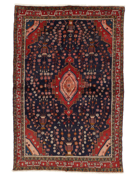  Persian Sarouk Rug 135X208 Black/Dark Red Carpetvista