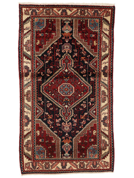 98X170 Hamadan Vloerkleed Oosters Zwart/Donkerrood (Wol, Perzië/Iran) Carpetvista