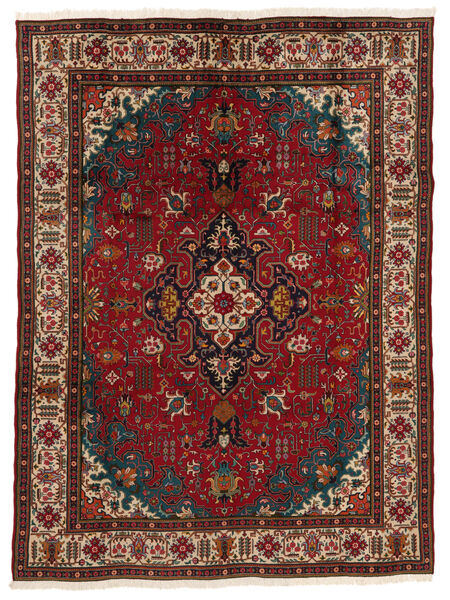  Persisk Tabriz Teppe 256X345 Svart/Mørk Rød Carpetvista