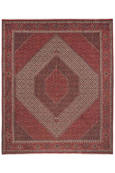  Orientalisk Bidjar Med Silke Matta 258X311 Mörkröd/Svart Stor Ull, Persien/Iran