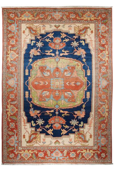  Perzisch Heriz Vloerkleed 246X350 Bruin/Oranje (Wol, Perzië/Iran)