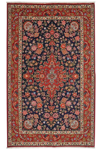 Alfombra Qum Kork/De Seda 143X232 Rojo Oscuro/Negro (Lana, Persia/Irán)