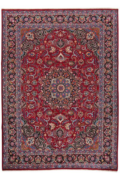  Orientalischer Maschad Teppich 246X338 Schwarz/Dunkelrot Wolle, Persien/Iran