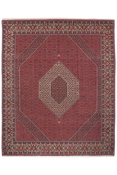 Bidjar With Silk Rug 252X308 Dark Red/Black Large Wool, Persia/Iran