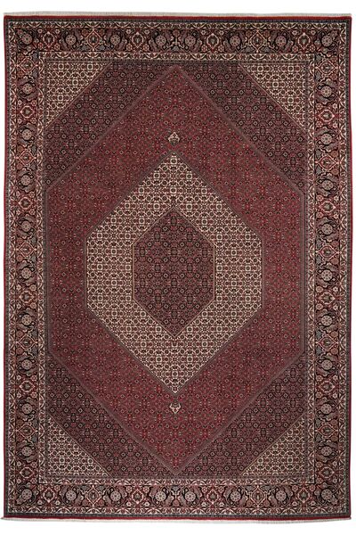  Bidjar With Silk Rug 251X365 Persian Wool Black/Dark Red Large