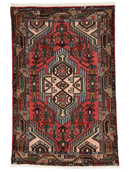 75X117 Dywan Orientalny Asadabad Czarny/Ciemnoczerwony (Wełna, Persja/Iran) Carpetvista