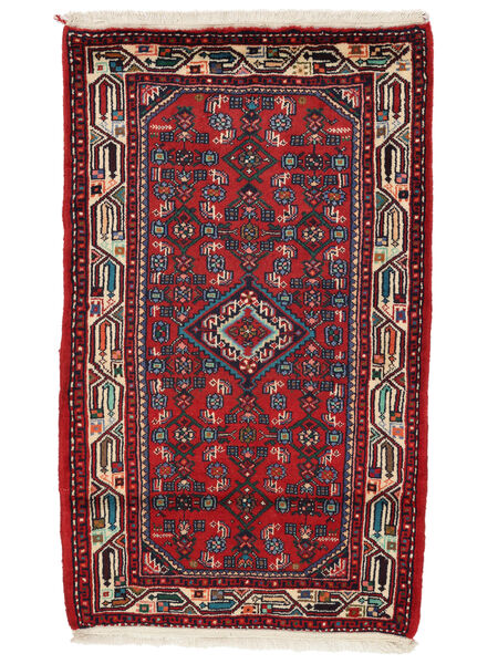  Asadabad Dywan 75X127 Perski Wełniany Ciemnoczerwony/Czarny Mały Carpetvista