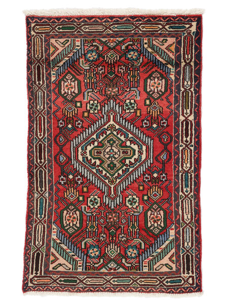 Tappeto Asadabad 75X120 Nero/Rosso Scuro (Lana, Persia/Iran)