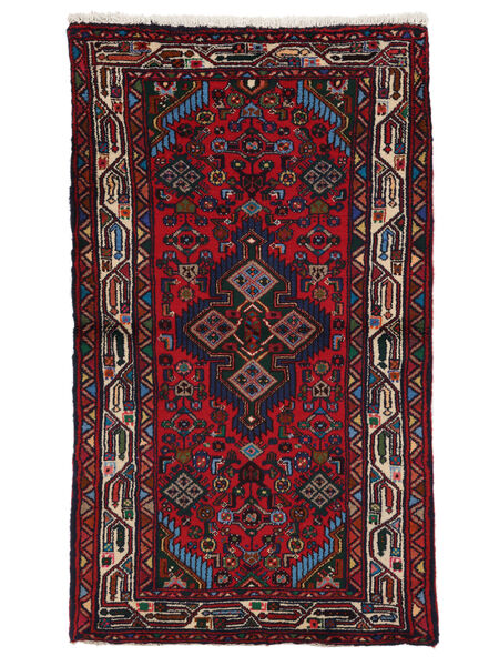  Perzisch Asadabad Vloerkleed 82X145 Zwart/Donkerrood Carpetvista