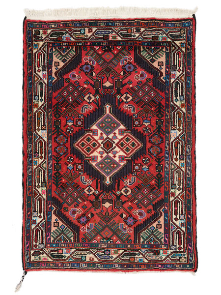  78X115 Asadabad Vloerkleed Zwart/Donkerrood Perzië/Iran Carpetvista