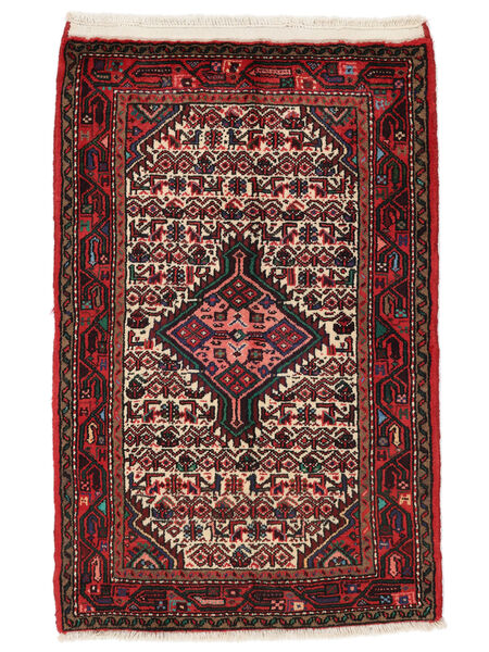 75X114 Alfombra Hamadan Oriental Negro/Rojo Oscuro (Lana, Persia/Irán) Carpetvista