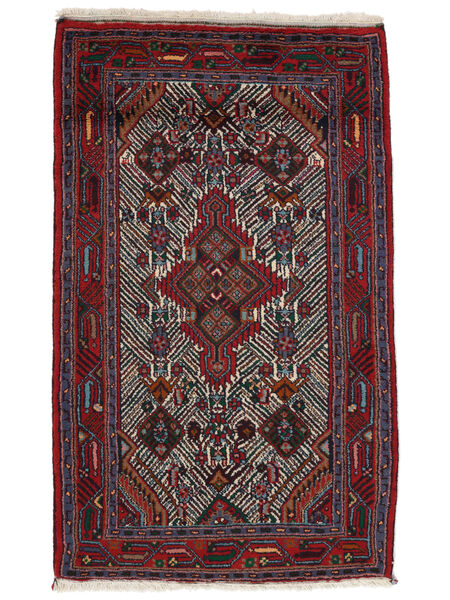  Persan Hamadan Covor 79X130 Negru/Dark Red Carpetvista