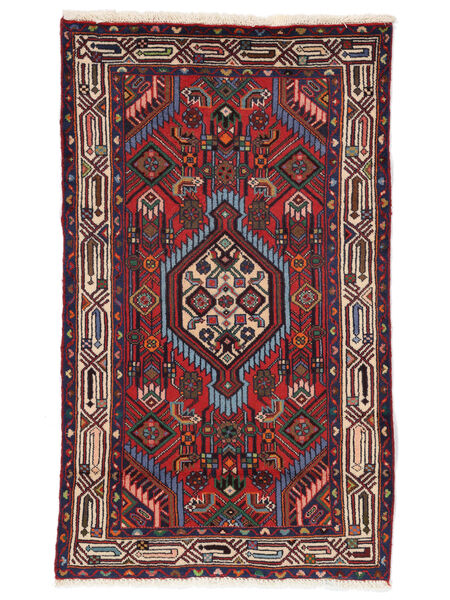 78X130 Dywan Orientalny Asadabad Czarny/Ciemnoczerwony (Wełna, Persja/Iran) Carpetvista