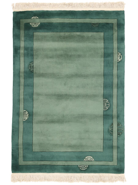 140X200 China 90 Line Rug Oriental Dark Green/Green (Wool, China) Carpetvista