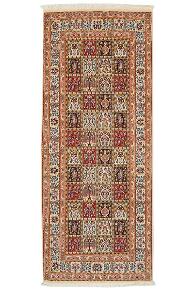  Persisk Moud Teppe 82X199Løpere Brun/Beige (Ull, Persia/Iran)