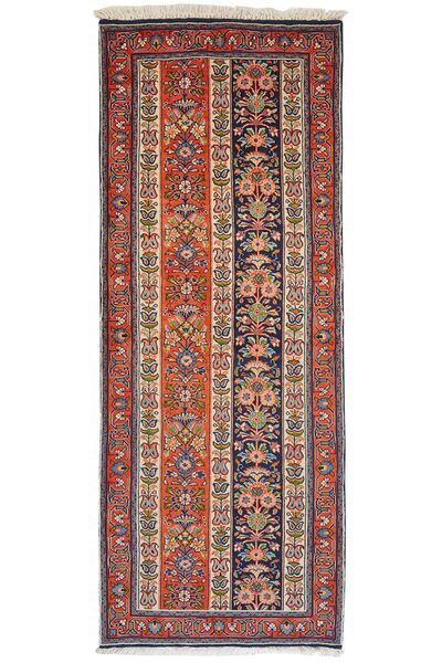 81X210 Alfombra Sarouk Oriental De Pasillo Rojo Oscuro/Marrón (Lana, Persia/Irán)