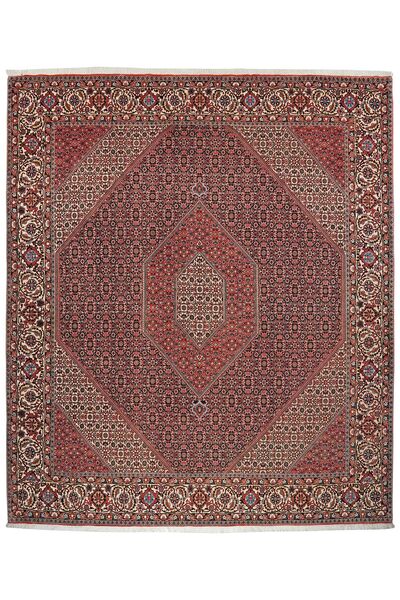 Alfombra Bidjar Con De Seda 257X303 Rojo Oscuro/Negro Grande (Lana, Persia/Irán)