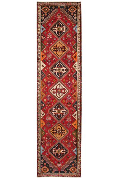 Alfombra Oriental Qashqai 85X329 De Pasillo Rojo Oscuro/Marrón (Lana, Persia/Irán)