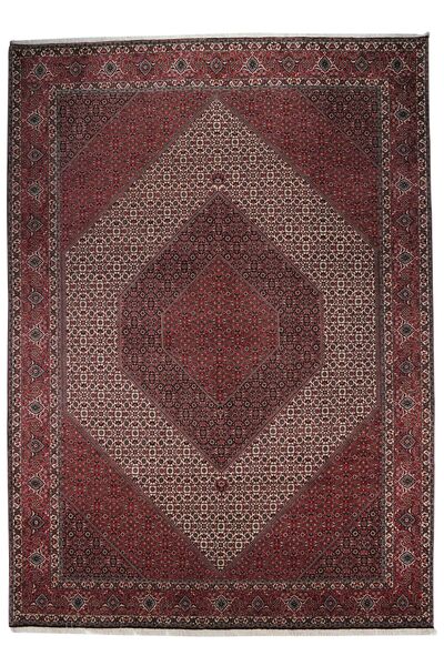  Bidjar With Silk Rug 254X355 Persian Wool Black/Dark Red Large