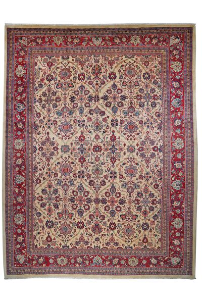 Alfombra Oriental Sarouk 278X370 Rojo Oscuro/Marrón Grande (Lana, Persia/Irán)