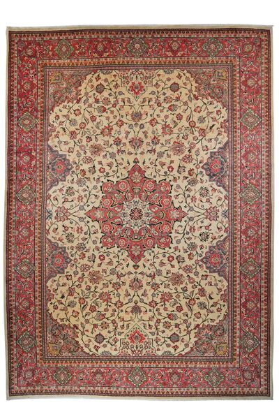 Sarouk Teppich 266X376 Dunkelrot/Braun Großer Wolle, Persien/Iran