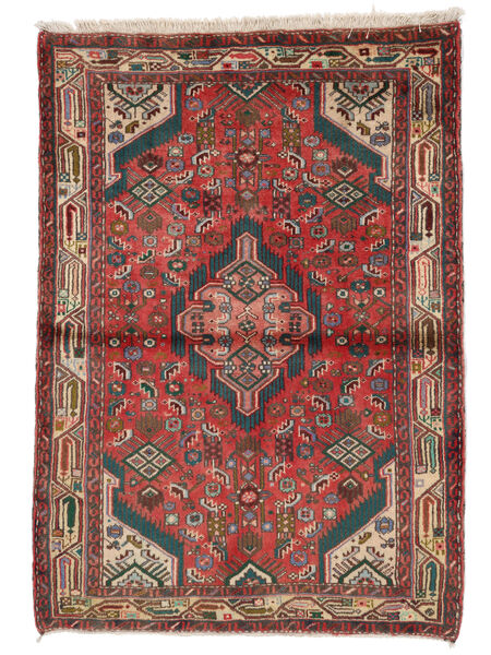  104X150 Hamadan Vloerkleed Donkerrood/Zwart Perzië/Iran Carpetvista