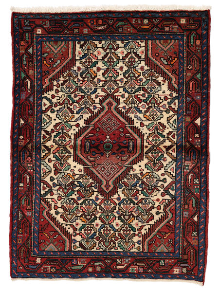 104X142 Hamadan Rug Oriental Black/Dark Red (Wool, Persia/Iran) Carpetvista