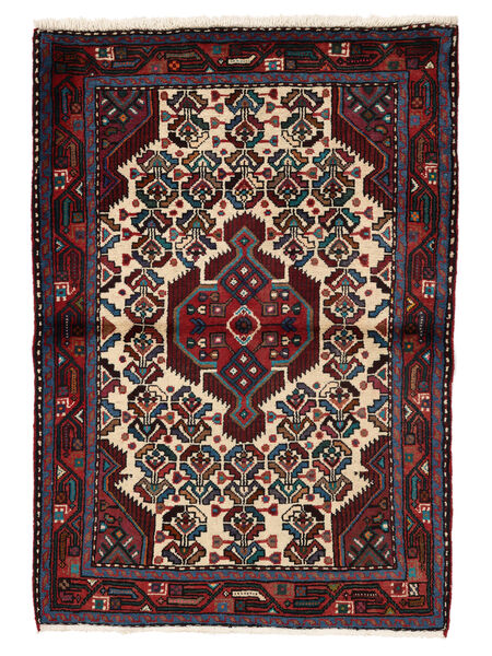  107X152 Hamadan Vloerkleed Zwart/Donkerrood Perzië/Iran Carpetvista