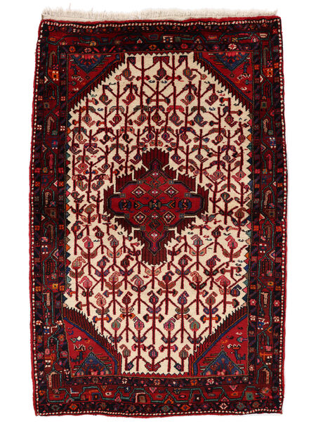  Perzisch Hamadan Vloerkleed 105X170 Zwart/Donkerrood Carpetvista