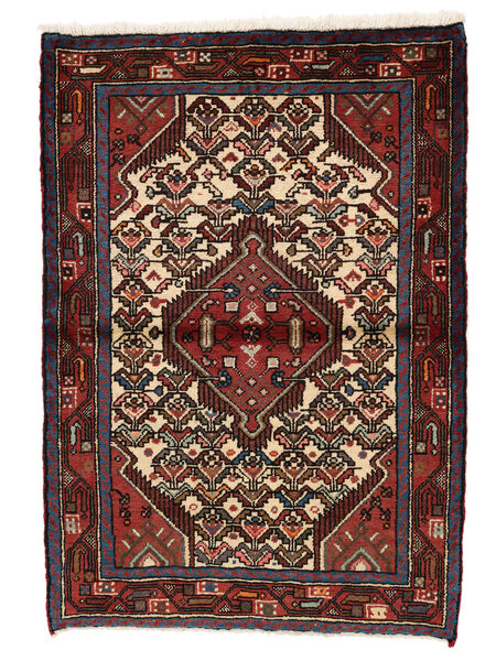  Persian Hamadan Rug 107X150 Black/Dark Red Carpetvista