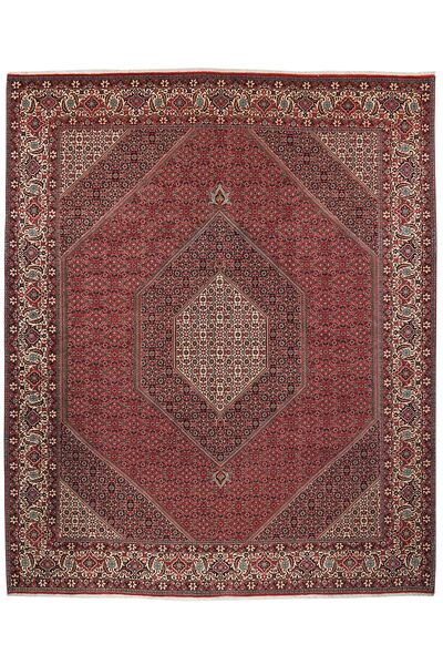 254X308 Alfombra Oriental Bidjar Con De Seda Rojo Oscuro/Negro Grande (Lana, Persia/Irán)