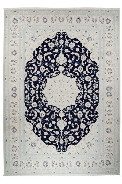 Alfombra Nain 251X355 Gris/Negro Grande (Lana, Persia/Irán)