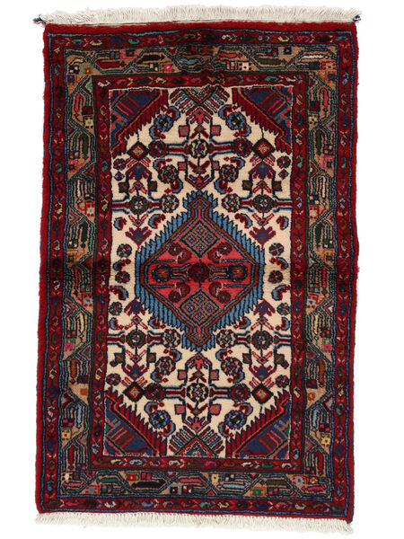  80X125 Hamadan Rug Black/Dark Red Persia/Iran Carpetvista