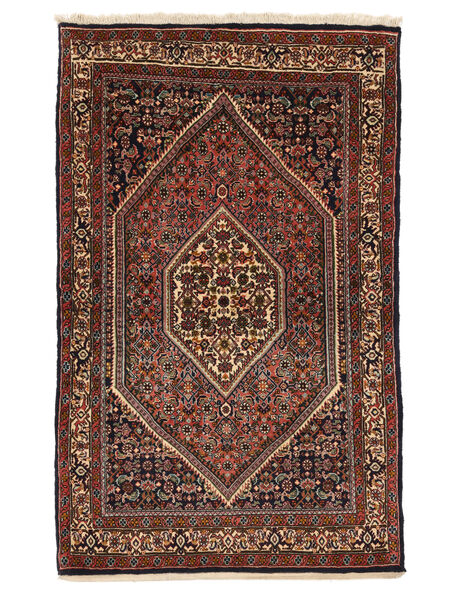 Bidjar Vloerkleed 92X146 Zwart/Donkerrood Wol, Perzië/Iran Carpetvista