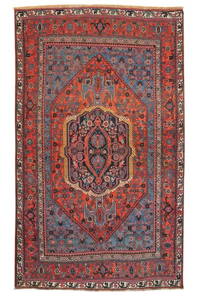 Alfombra Persa Bidjar Con De Seda 139X232 Rojo Oscuro/Negro (Lana, Persia/Irán)