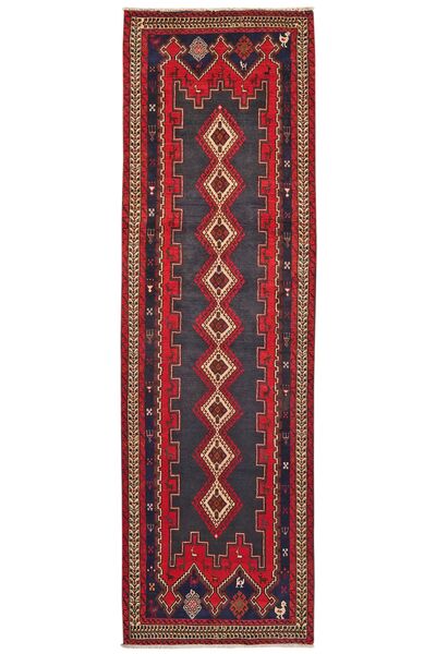  Afshar Vloerkleed 84X284 Perzisch Wol Donkerrood/Zwart Klein