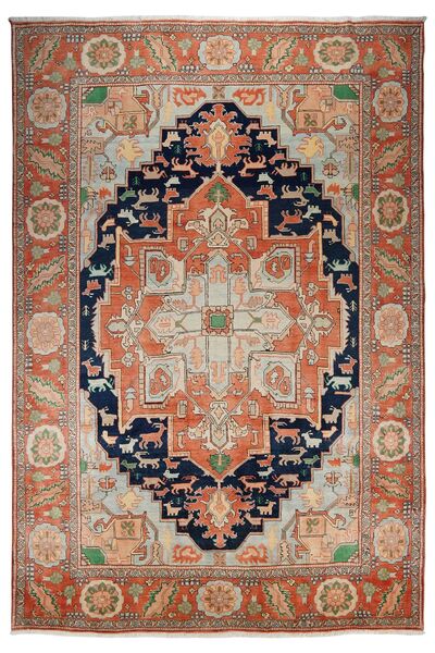 Alfombra Oriental Heriz 264X345 Marrón/Negro Grande (Lana, Persia/Irán)