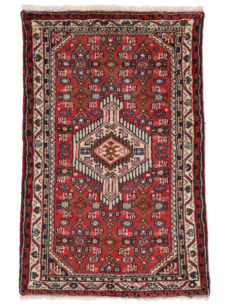  Asadabad Rug 60X95 Persian Wool Dark Red/Black Small Carpetvista