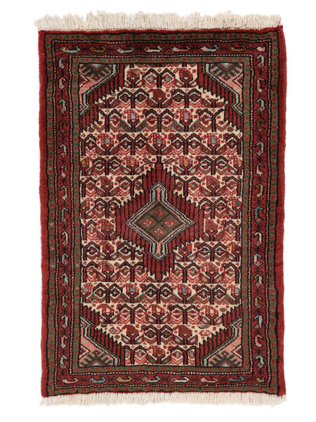 60X90 Hamadan Teppich Orientalischer Schwarz/Dunkelrot (Wolle, Persien/Iran) Carpetvista