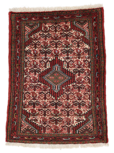  60X84 Asadabad Vloerkleed Zwart/Donkerrood Perzië/Iran Carpetvista